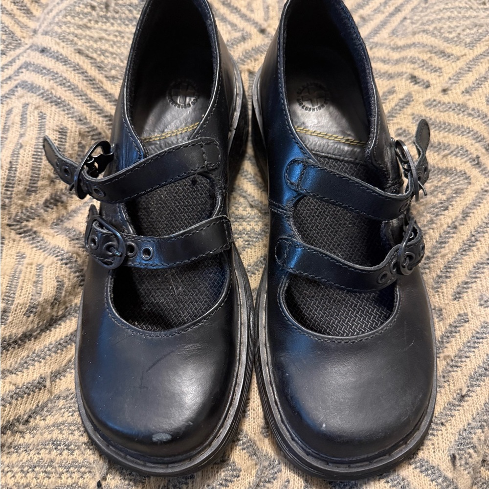 Black Leathered dr marten candie Mary Jane Shoes